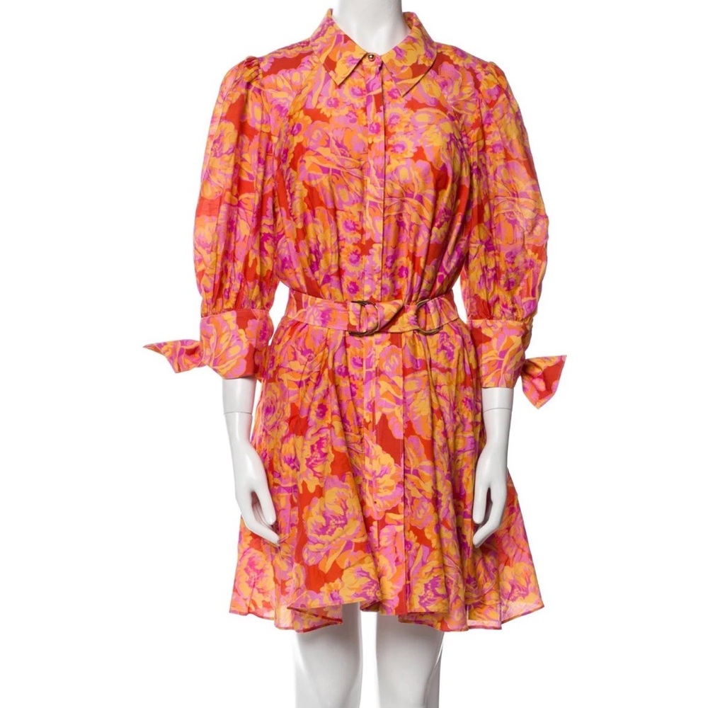 Acler Vibrant Pink and Orange Floral Dress